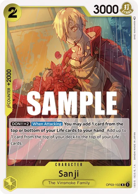 Sanji, One Piece card OP03-102 — PILLARS OF STRENGTH set