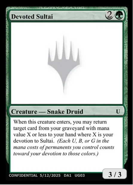 Devoted Sultai, Magic card UNK UG03 — Unknown Event set