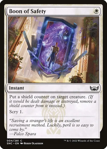 Boon of Safety, Magic card SNC 4 — Streets of New Capenna set