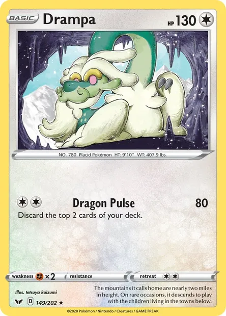 Drampa, Pokémon card SSH 149 — Sword & Shield set