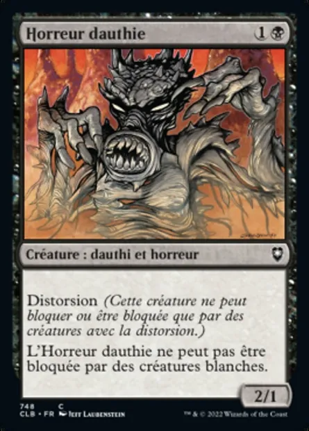 Horreur dauthie, carte Magic CLB 748 — extension Commander Légendes : la bataille de la Porte de Baldur