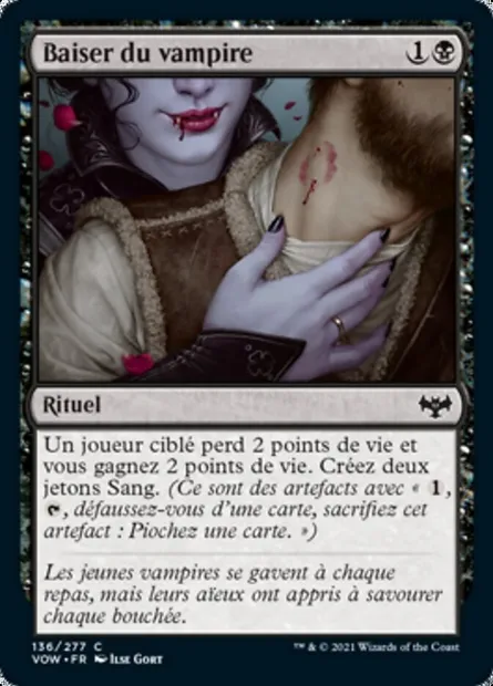 Baiser du vampire, carte Magic VOW 136 — extension Innistrad : noce écarlate