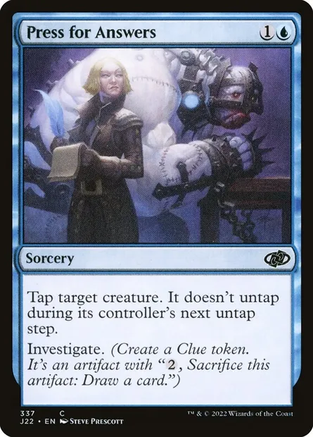 Press for Answers, Magic card J22 337 — Jumpstart 2022 set