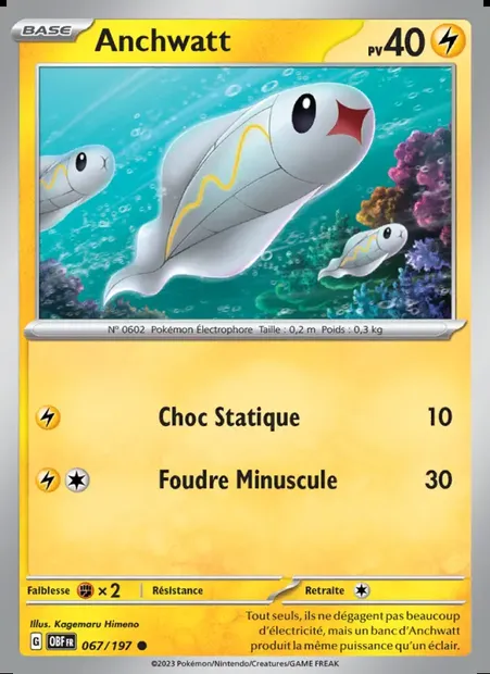 Anchwatt, carte Pokémon OBF 067 — extension Flammes Obsidiennes