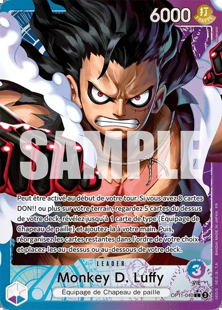 Monkey D. Luffy, carte One Piece OP11-040 — extension DES POINGS VIFS COMME L'ÉCLAIR