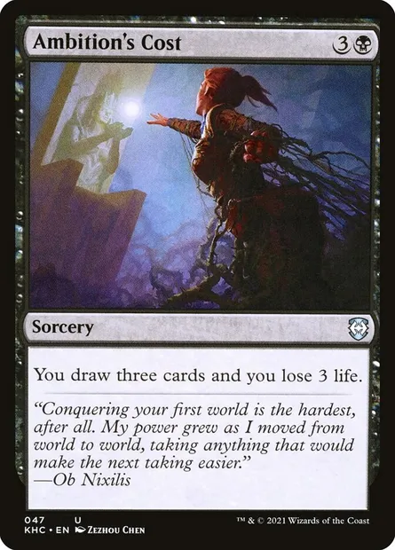 Ambition's Cost, Magic card KHC 47 — Kaldheim Commander set