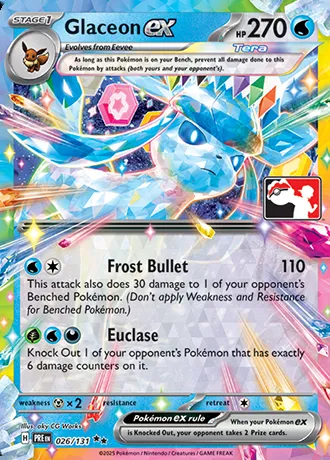 Glaceon ex, Pokémon card PPS 026 — Play! Pokémon Prize Pack Series set