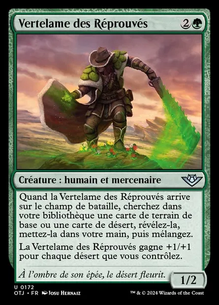 Vertelame des Réprouvés, carte Magic OTJ 172 — extension Outlaws of Thunder Junction