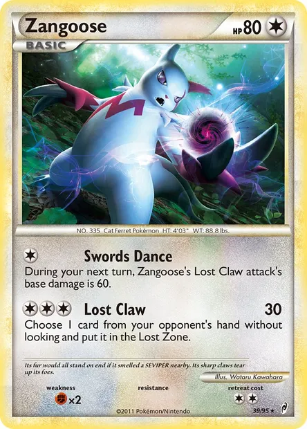 Zangoose, Pokémon card CL 39 — Call of Legends set