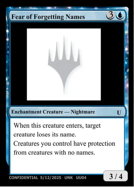 Fear of Forgetting Names, Magic card UNK UU04c — Unknown Event set