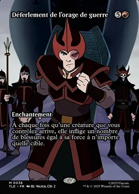 Déferlement de l'orage de guerre, carte Magic TLE 38 — extension Avatar: The Last Airbender Eternal