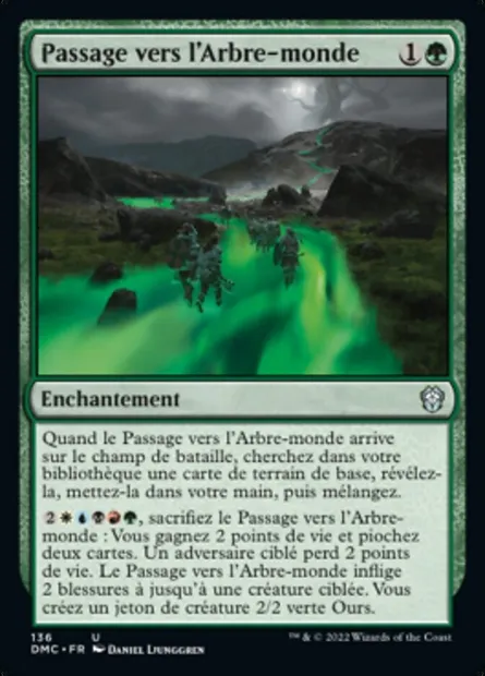 Passage vers l'Arbre-monde, carte Magic DMC 136 — extension Dominaria United Commander
