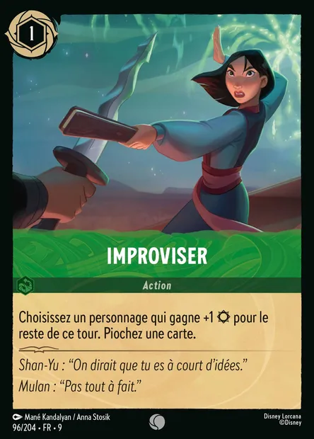 Improviser, carte Disney Lorcana CH9-096 — extension Fabuleux