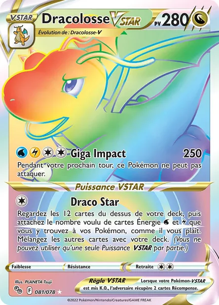Dracolosse VSTAR, carte Pokémon PGO 081 — extension Pokémon GO