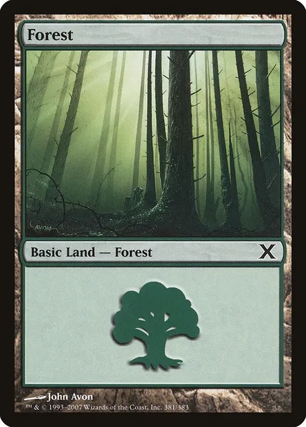 Forest, Magic card 10E 381 — Tenth Edition set