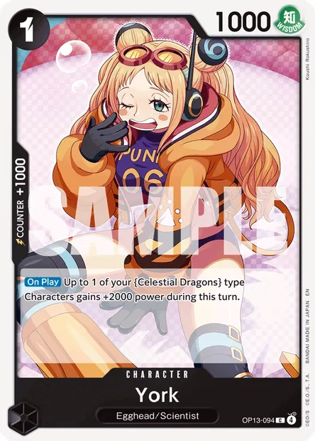 York, One Piece card OP13-094 — CARRYING ON HIS WILL set