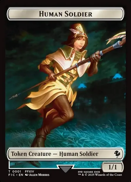 Human Soldier, carte Magic TFIC 1 — extension Final Fantasy Commander Tokens