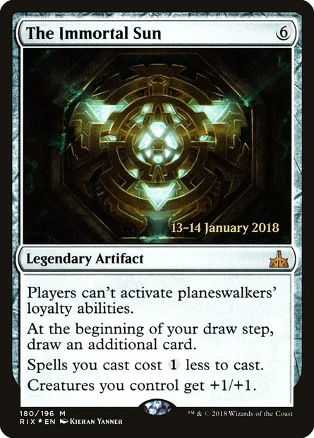 The Immortal Sun, Magic card PRIX 180s — Rivals of Ixalan Promos set