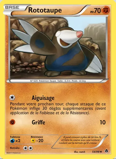 Rototaupe, carte Pokémon EPO 54 — extension Pouvoirs Émergents