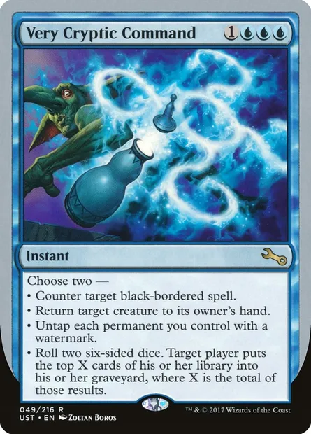 Very Cryptic Command, carte Magic UST 49e — extension Unstable