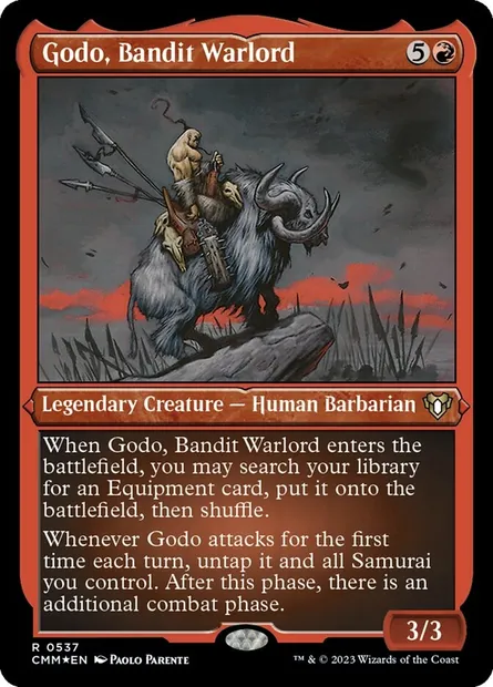 Godo, Bandit Warlord, Magic card CMM 537 — Commander Masters set