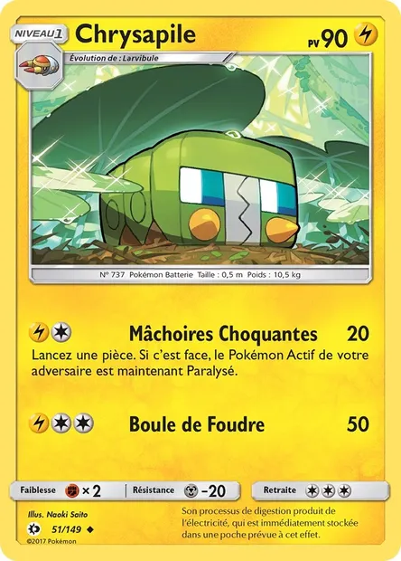 Chrysapile, carte Pokémon SUM 51 — extension Soleil et Lune