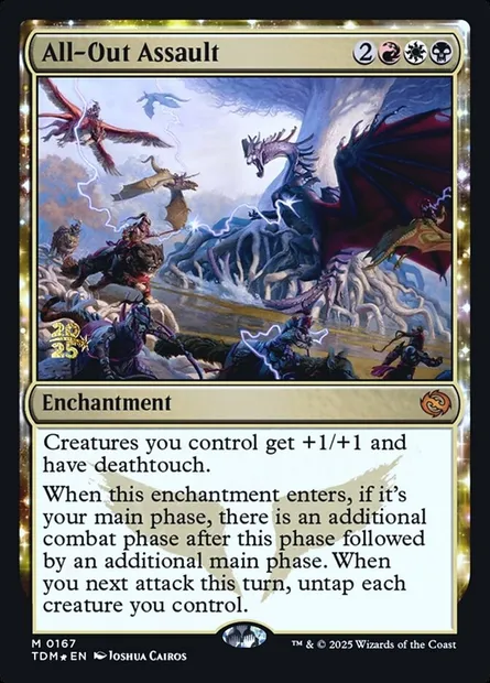 Assaut total, carte Magic PTDM 167s — extension Tarkir: Dragonstorm Promos
