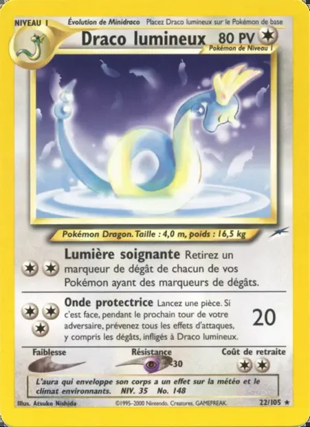 Draco lumineux, carte Pokémon NDE 22 — extension Neo Destiny