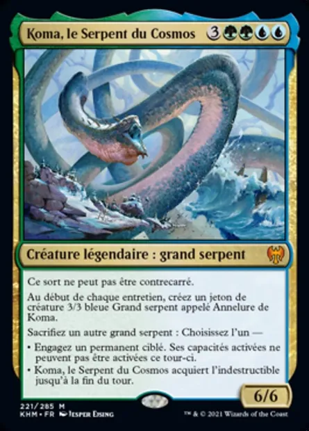 Koma, le Serpent du Cosmos, carte Magic KHM 221 — extension Kaldheim
