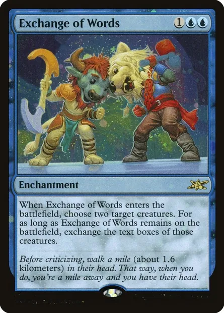 Exchange of Words, Magic card UNF 331 — Unfinity set
