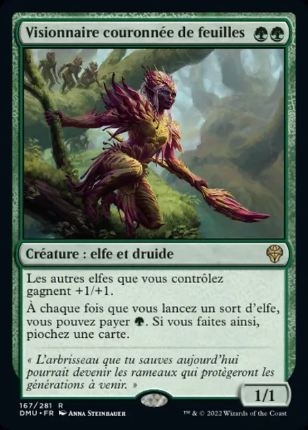 Visionnaire couronnée de feuilles, carte Magic DMU 167 — extension Dominaria Uni