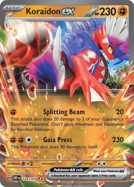 Koraidon ex, Pokémon card OBF 124 — Obsidian Flames set