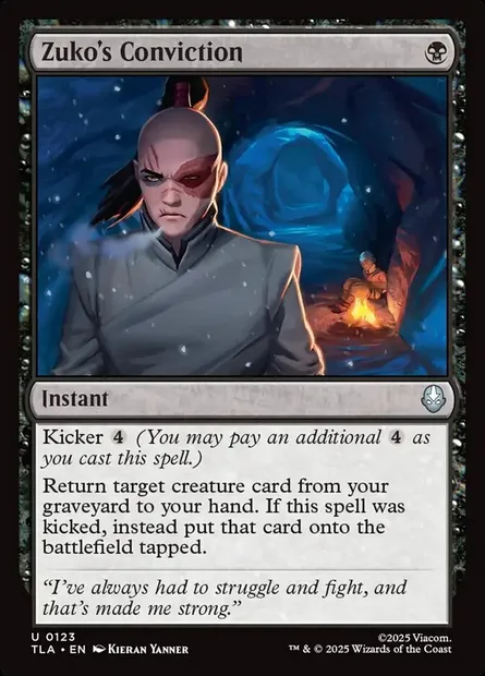 Zuko's Conviction, Magic card TLA 123 — Avatar: The Last Airbender set