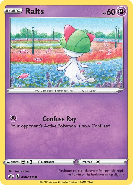 Ralts, Pokémon card CRE 59 — Chilling Reign set