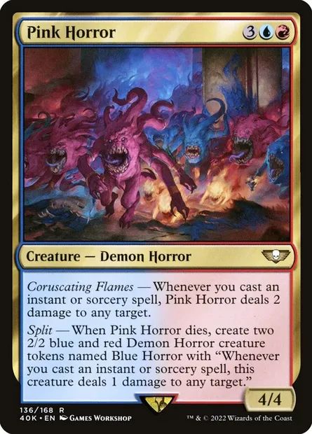 Pink Horror, Magic card 40K 136 — Warhammer 40,000 Commander set