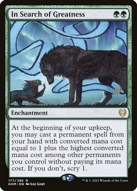 In Search of Greatness, Magic card PKHM 177p — Kaldheim Promos set