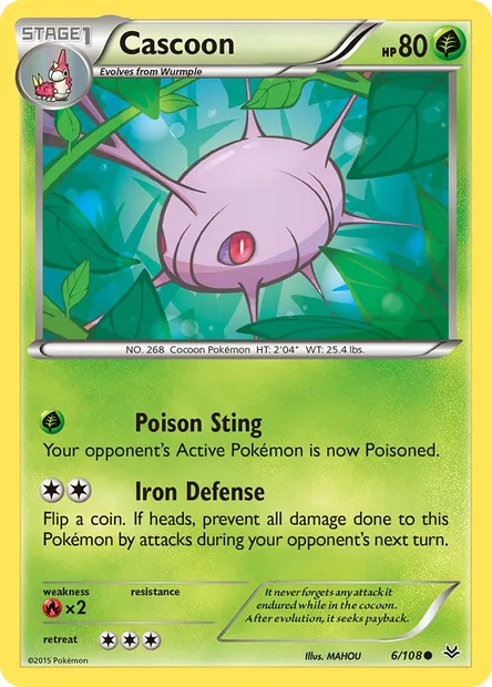Cascoon, Pokémon card ROS 6 — Roaring Skies set