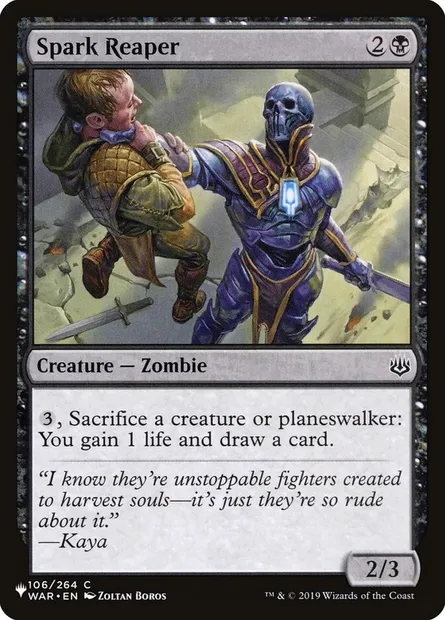 Spark Reaper, Magic card PLST WAR-106 — The List set