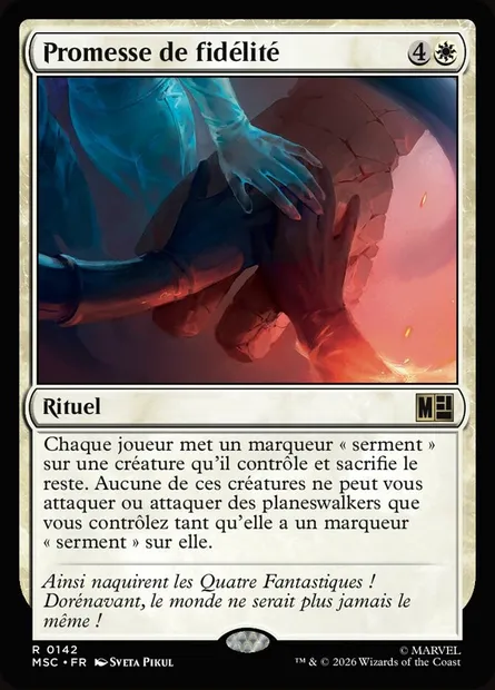 Promesse de fidélité, carte Magic MSC 142 — extension Marvel Super Heroes Commander
