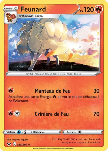 Feunard, carte Pokémon SSH 23 — extension Épée et Bouclier
