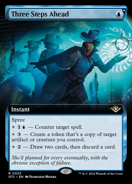 Three Steps Ahead, Magic card OTJ 323 — Outlaws of Thunder Junction set
