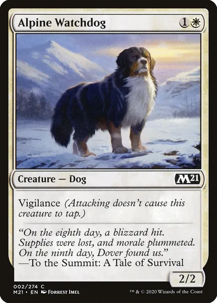 Alpine Watchdog, Magic card M21 2 — Core Set 2021 set