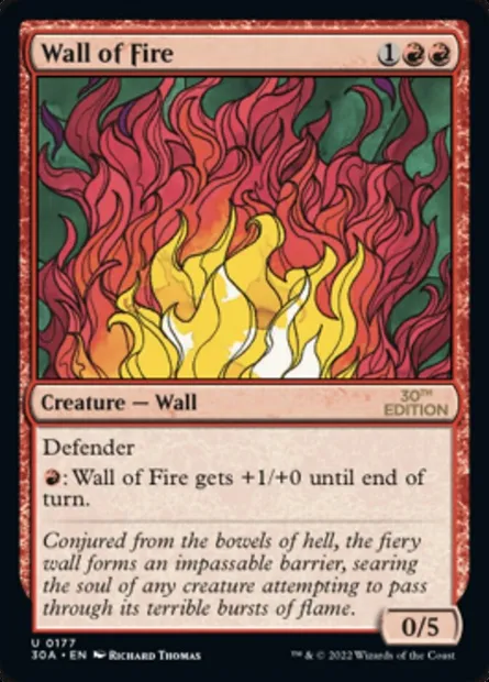Mur de feu, carte Magic 30A 177 — extension 30th Anniversary Edition