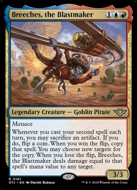 Breeches, the Blastmaker, Magic card OTJ 197 — Outlaws of Thunder Junction set