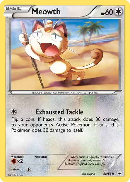 Meowth, Pokémon card GEN 53 — Generations set