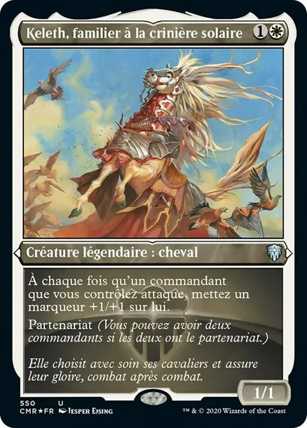 Keleth, familier à la crinière solaire, carte Magic CMR 550 — extension Commander Legends