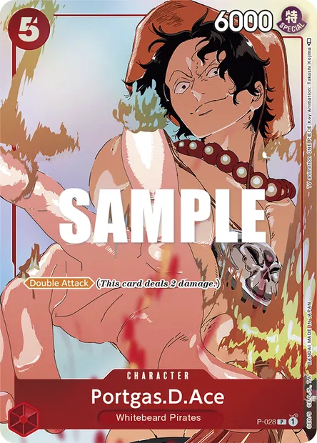 Portgas D. Ace, carte One Piece P-028 — extension Carte promo