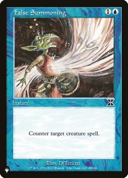 Fausse invocation, carte Magic PLST ME4-49 — extension The List