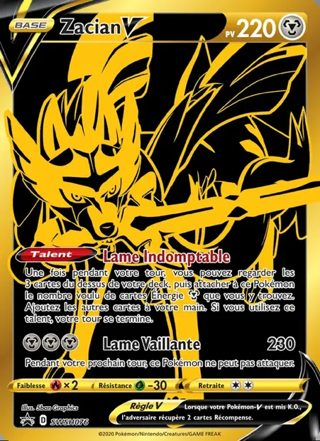 Zacian V, carte Pokémon SWSH 076 — extension Promo SWSH