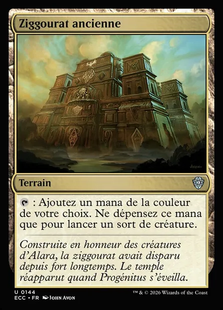 Ziggourat ancienne, carte Magic ECC 144 — extension Lorwyn Eclipsed Commander
